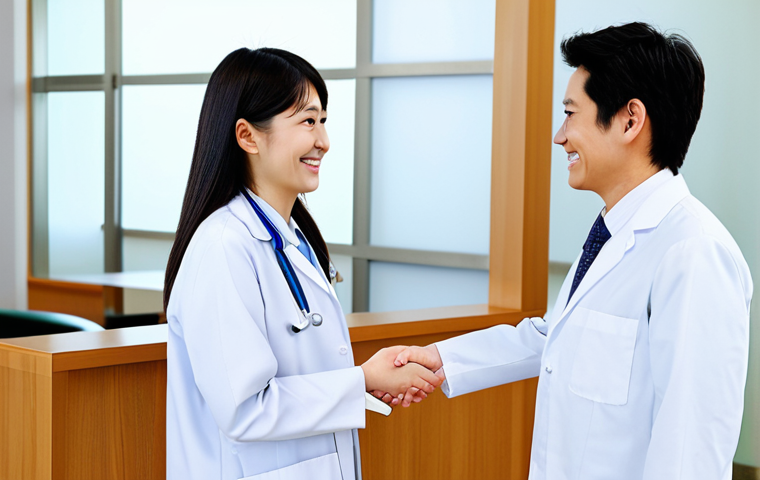 **

"A professional female medical tourism coordinator, fully clothed in modest business attire, smiling warmly while consulting with a patient in a modern Japanese hospital lobby, safe for work, appropriate content, professional, perfect anatomy, correct proportions, natural pose, well-formed hands, proper finger count, natural body proportions, high quality."

**