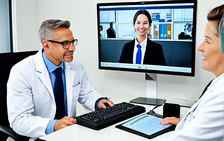 의료관광코디네이터 자격증 취득 후 진로 - **Travel Agency Setting:** "A cheerful medical tourism coordinator, fully clothed in modest travel-a...