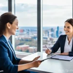 의료관광코디네이터와 의료진의 협업 사례 - **Prompt:** A compassionate female medical tourism coordinator, dressed in a professional blazer and...